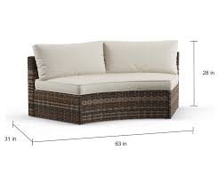 Weather Wicker Cushioned Curved Sofa