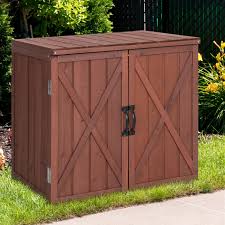 Outdoor Wooden Storage Cabinet With