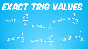 exact trig values maths gcse revision