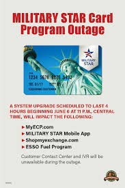 The military star rewards mastercard is welcomed at any civilian outlet that accepts standard mastercard. Military Star Card Program Outage Military Star Star Mobile Cards