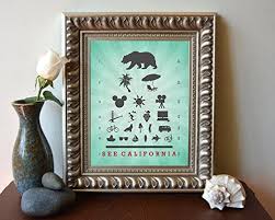 See California Eye Chart Parody Art Print Republic Bear Palm