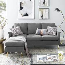 apartment sectional with gold legs