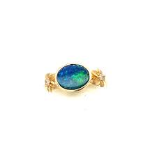 denny wong opal plumaria flower ring