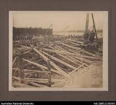 wooden caisson at the woolwich dry dock