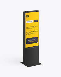 Showcase your sim card design artwork on this premium quality sim card mockup free psd in a front view. Information Stand Mockup In Indoor Advertising Mockups On Yellow Images Object Mockups
