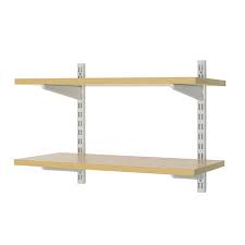 2 Shelf Wood Effect Twin Slot Wall