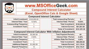 compound interest calculator template