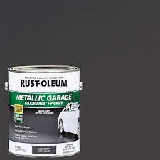 rust oleum 1 gal metallic gunmetal concrete floor interior exterior paint and primer 2 pack grey 349353