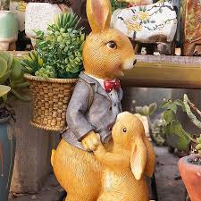 Rabbits Statue Animal Decoration
