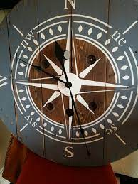 Recycled Wooden Wire Spool Wall Clock