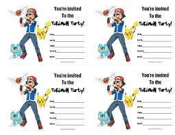 Pokemon Birthday Party Invitations Printable Free Printable