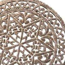 Round Wooden Carved Wall Art