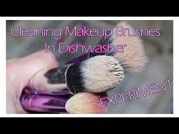 cleaning makeup brushes in dishwasher