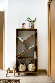 Diy Bookcase With Angled Shelves