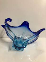 Vintage Blue Murano Glass Vase 1960s