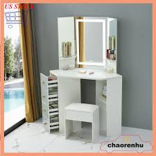 vanity set with led lighted mirror