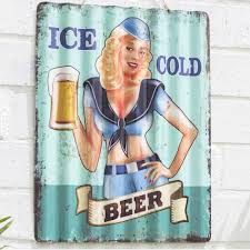 Corrugated Ice Cold Beer Wall Art Sign
