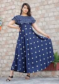 rayon printed stylish polka dot dress