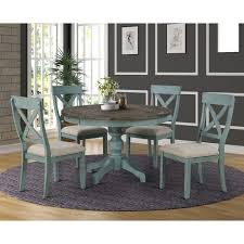 Lovely charcoal gray dining room with acrylic chairs and wooden table [design: The Gray Barn Spring Mount 5 Piece Round Dining Table Set With Cross Back Chairs On Sale Overstock 27175688