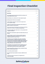 Free Final Inspection Checklist Pdf
