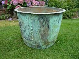 Large planter outdoor flower pot, garden plant container with drainage holes (weathered gray, 14.2 inch). Image Detail For Large Plant Pot Large Copper Copper Copper Victorian Planter Garden Large Garden Pots Large Outdoor Planters Large Plant Pots