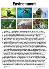 25 environment conversation questions