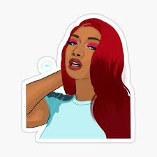 Not only is the hair on point but her confident expression really brings it all together in the best way. Megan Thee Stallion Sticker By Reillywonder Redbubble