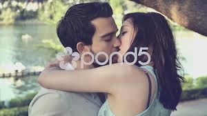 couple in love man and woman kissing