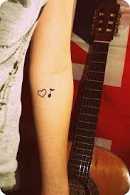 Here is a large music note tattoo in the shape of a heart. Heart And A Music Note Mother Daughter Heart Tattoos Mother Daughter Momcanvas