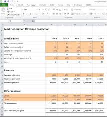 Lead Generation Revenue Projection Plan Projections