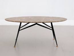 Vintage Coffee Table With Oval Marble