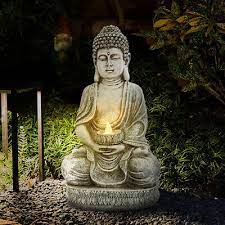 Meditating Sitting Buddha Solar Lights