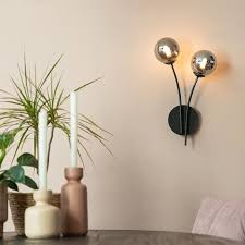 Modern Wall Lamp Black 2 Lights With