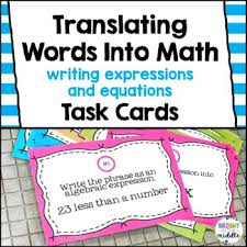 Translating Words Into Math Task Cards