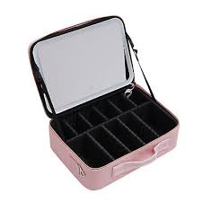 travel makeup case w led light mirror