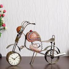 Handcrafted Metal Bike With Clock