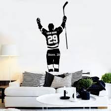 This adds a great conversation piece to any room. Personalized Hockey Stick Decal Choose Your Name Custom Player Vinyl Decal Sticker Decor Kids Bedroom Wall Stickers Kolenik Handmade Products