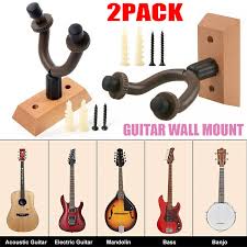 2pcs Wooden Guitar Hangers Wall Mount
