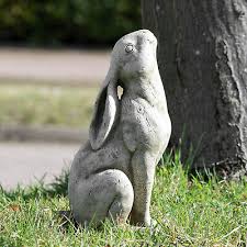 Small 30cm Heavy Stone Moon Gazing Hare