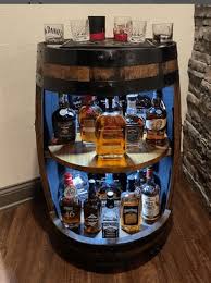 bourbon whiskey barrel liquor cabinet