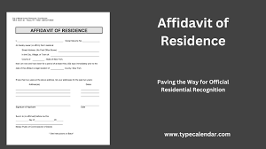 free printable affidavit of residence