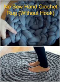 diy no sew hand crochet rug without