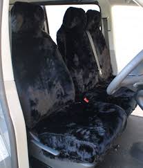 Black Faux Fur Furry Van Seat Covers