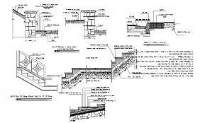 Stone Stair Section Planning Detail Dwg