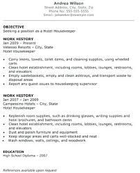 Housekeeping Resume Objective Housekeeper Resume Objective Statement