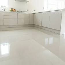 gloss white kitchen ceramic floor tile