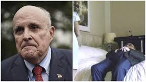 I was tucking in my shirt after taking off the recording equipment. Rudy Giuliani S Defense To Borat Video Honeytrap Scene Heavy Com