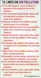 10 lines on air pollution for children