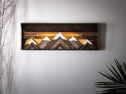 Mountain Wall Decor Rustic Wall Art