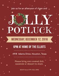 Jolly Potluck Party Invitation Flyer Template Postermywall